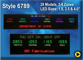 BRG Time Zone Clock, World Clock, Zulu Clock, Time Zone Clock Style 6789